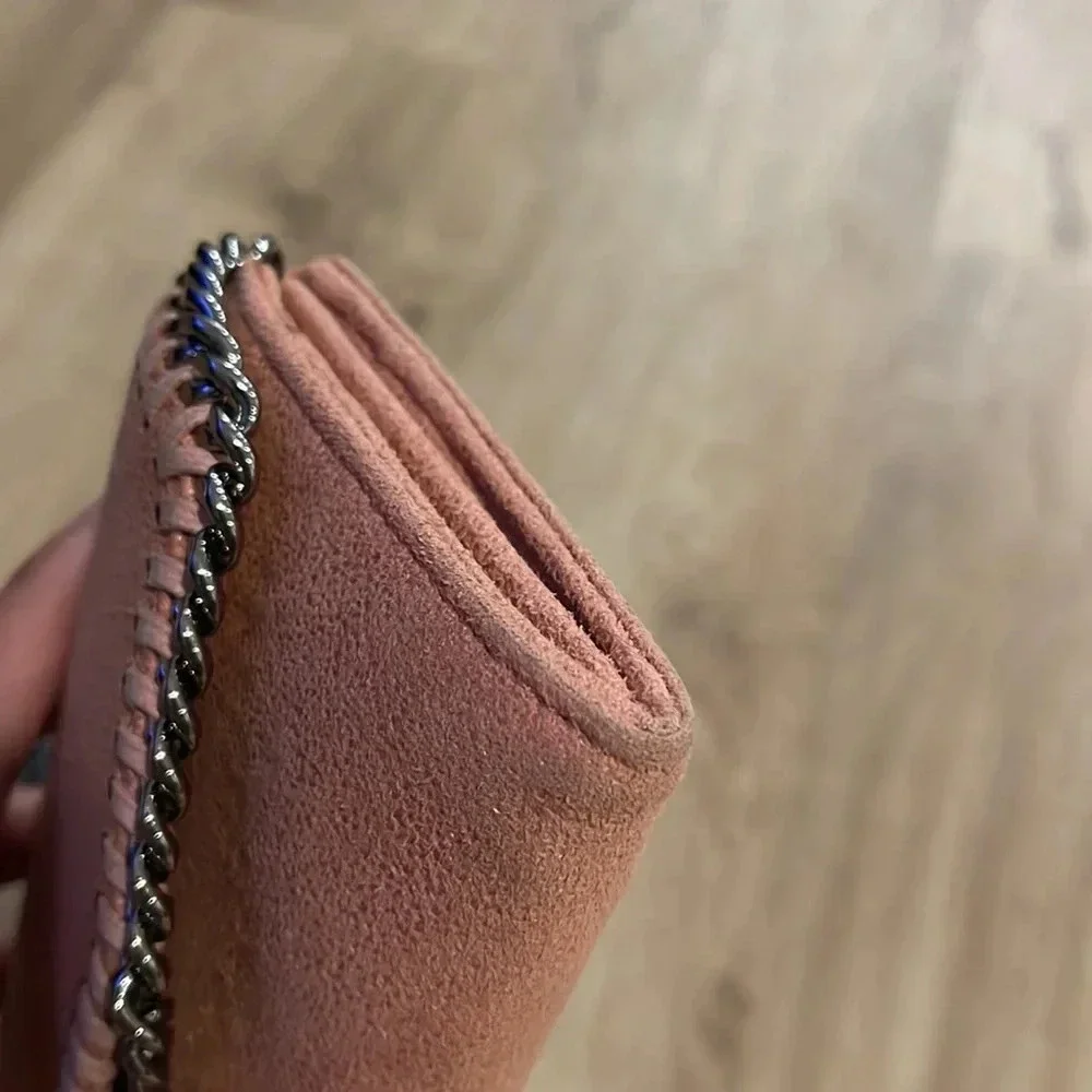 Stella McCartney Mini Falabella Metallic Wallet in Pink Suede - Picture 10 of 15